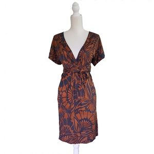 BCBGMaxAzria Womens Avery Midi Floral Knit Dress M